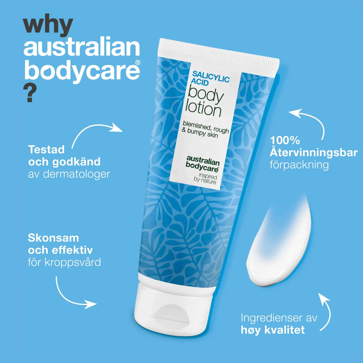 Body Lotion med salicylsyra – för torr och ojämn hud — Body Lotion med salicylsyra exfolierar, återfuktar och hjälper till att mjuka upp torr och ojämn hud. Perfekt för daglig användning. - Bild 5