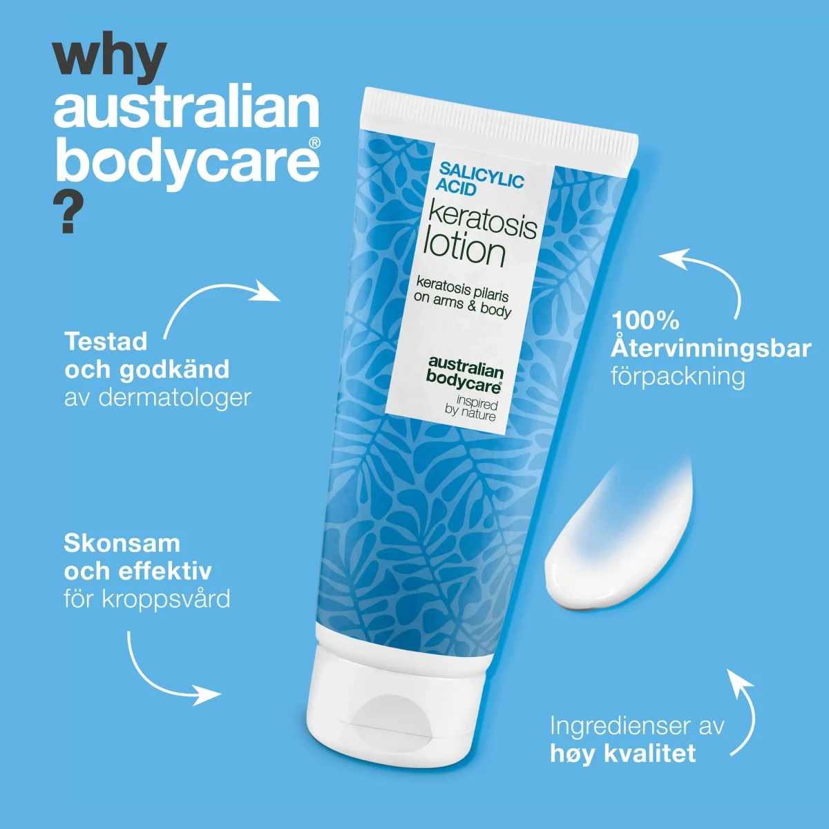 Body lotion mot keratosis pilaris och torr, knottrig hud — Body lotion mot keratosis pilaris. Jämnar ut med salicylsyra, niacinamid och zink. Perfekt för torr och ojämn hud. - Bild 5