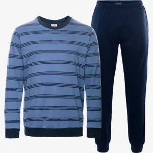 Pyjamas herr ALVAR ljusblå/mörkblå randig