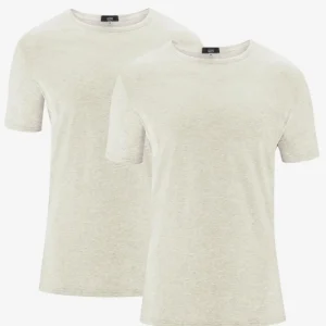 T-shirt FABIAN 2-pack cremevit melerad