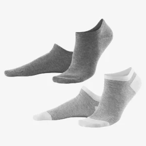 Sneaker strumpor ABBY 2-pack gråmelerad/vit