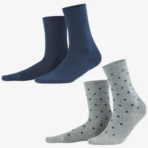 Strumpor BETTINA prickiga/blå 2-pack